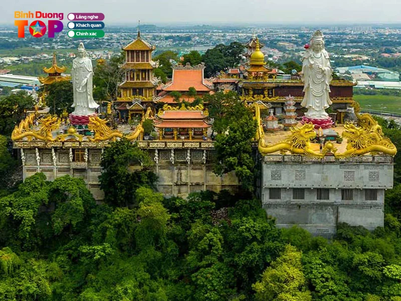 CHÙA CHÂU THỚI NẰM TRÊN NGỌN NÚI HÙNG VĨ Ở DĨ AN MANG VẺ ĐẸP TÂM LINH TĨNH LẶNG
